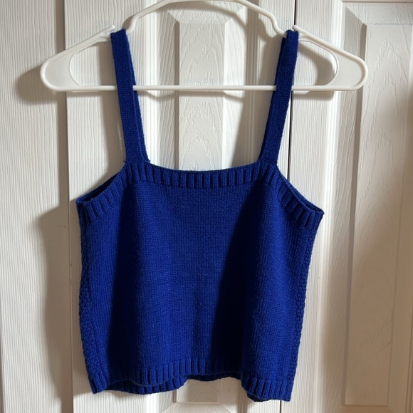 Medium Blue Knit Tank Top - Picture 2 of 2